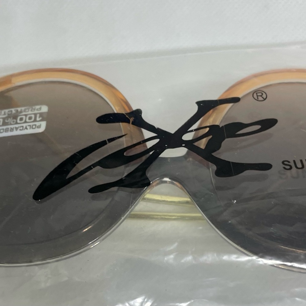 Luxe Unisex Fashion Eyewear Sunglasses Brown & Gold With Red & Green Accent..New - Picture 9 of 14